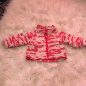 Baby girl pink camo zip up Columbia fleece